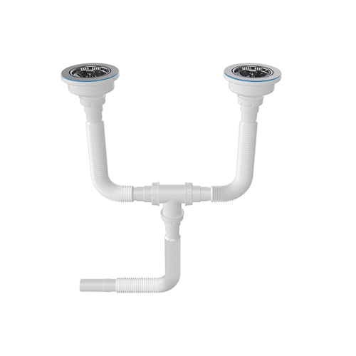 LUXPAR ÇÖPMAK KÖRÜKLÜ EVYE SİFONU ÇİFT KAFA 110x32 133101